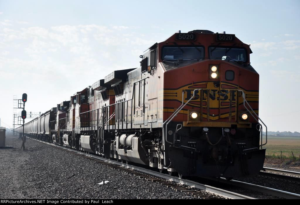 Grain train rolls west